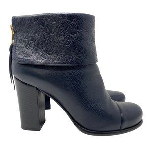 Louis Vuitton Blue Infini Empreinte Leather Carole Ankle Boots